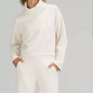 lululemon oversized cream textured turtleneck